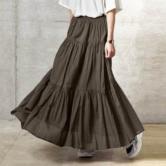Korean Vintage Pleated Long Skirt