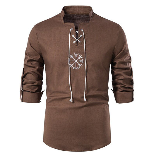 Men's Medieval Lace Up Pirate Shirt