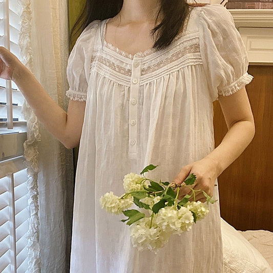 White Cotton Victorian Night Dress