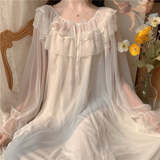 White Princess Lolita Mesh Dress